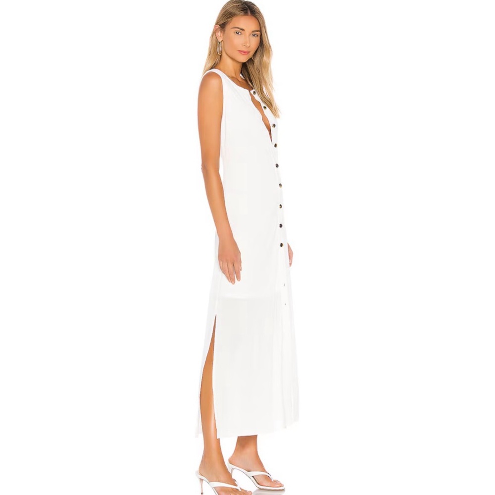 Callahan, Revolve, Mira white sleeveless button down, knit, midi, maxi dress S - Picture 2 of 9